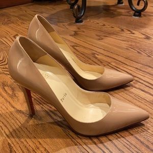 Christian Louboutin Pigalle 100 nude patent Size 7.5